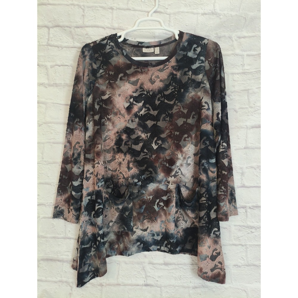 Dark Romantic‎ Burn Out Velvet Jacquard Tunic Dress Pockets 1X Goblin